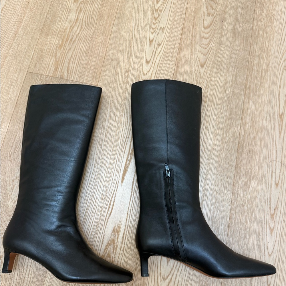 Madewell Women's Dimes Knee High Kitten Heel Tall Black Boots Size 9.5 new - Picture 6 of 9